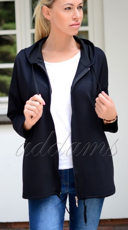 Rozpinana bluza na solidny suwak z kapturem P716 Rozpinana bluza na solidny suwak z kapturem P716
