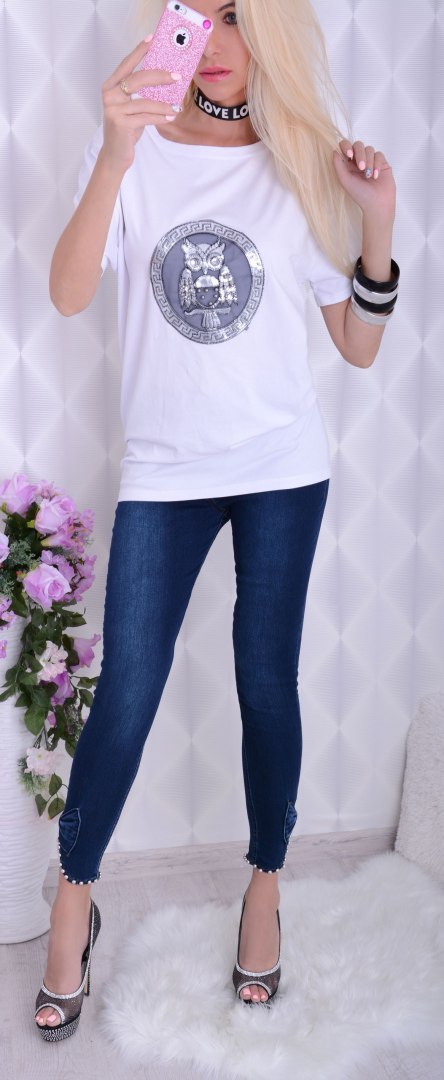 BAWEŁNIANA BLUZKA SOWA 3D ŚWIECI P543 BAWEŁNIANA BLUZKA SOWA 3D ŚWIECI P543