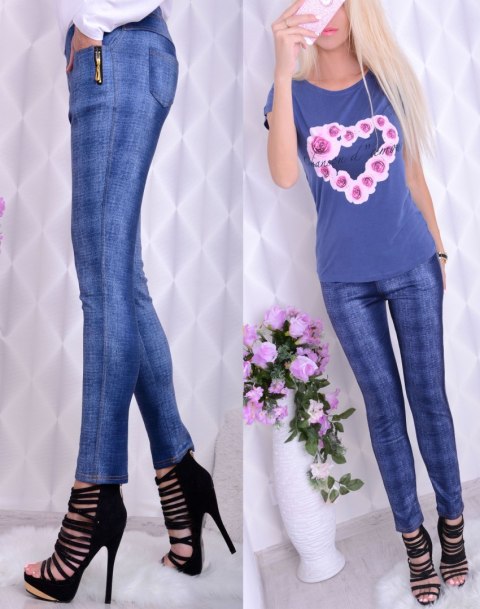 Elastyczne legginsy jak spodnie jeansowe P412 Elastyczne legginsy jak spodnie jeansowe P412