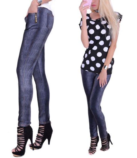 Elastyczne legginsy jeansowe P409 Elastyczne legginsy jeansowe P409