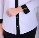 Elegancka koszula biało-czarna rozpinana P690