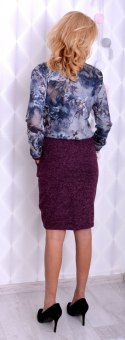 Elegancka sukienka wrzosowa wiązana P893