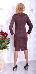 Elegancka sukienka z modnym kołnierzem i srebrną nitką P201
