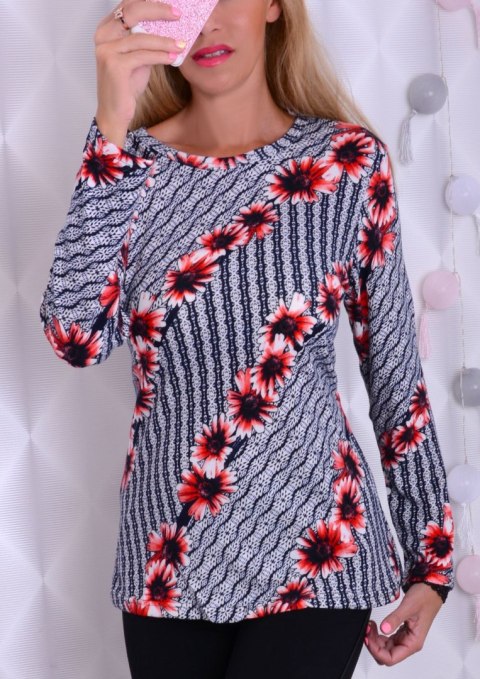 Miły sweterek w żywe kwiaty P674 Miły sweterek w żywe kwiaty P674