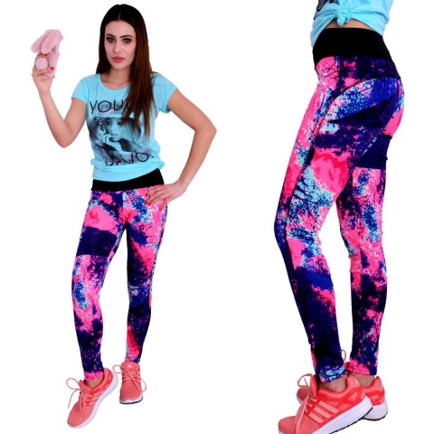 Neonowe legginsy FITNESS PUSH UP P409 Neonowe legginsy FITNESS PUSH UP P409