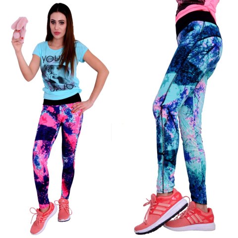 Neonowe legginsy FITNESS PUSH UP P409 Neonowe legginsy FITNESS PUSH UP P409
