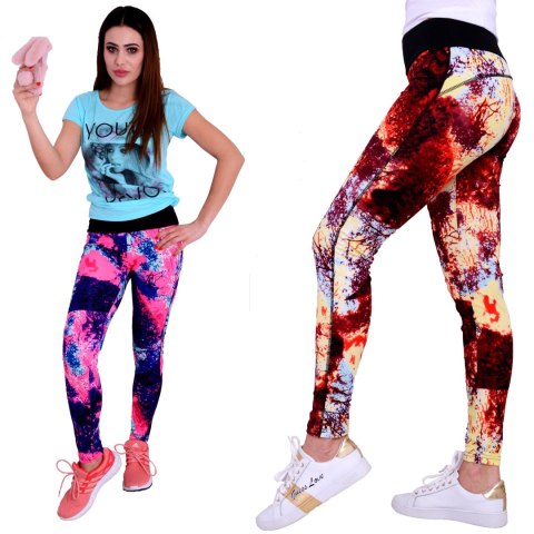 Neonowe legginsy FITNESS PUSH UP P409 Neonowe legginsy FITNESS PUSH UP P409