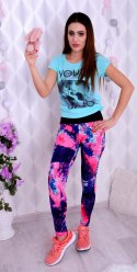 Neonowe legginsy FITNESS PUSH UP P409
