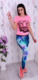 Neonowe legginsy FITNESS PUSH UP P409