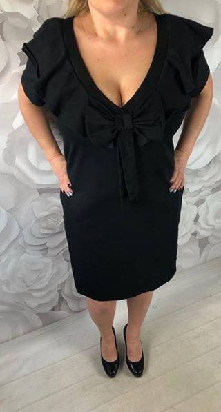 SEXY SUKIENKA MAŁA CZARNA Z KOKARDĄ P299 SEXY SUKIENKA MAŁA CZARNA Z KOKARDĄ P299