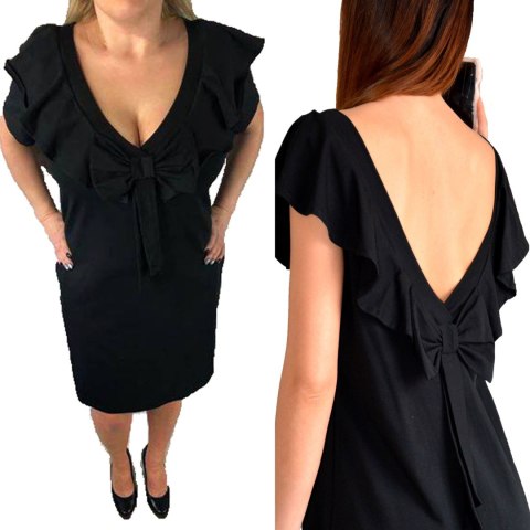 SEXY SUKIENKA MAŁA CZARNA Z KOKARDĄ P299 SEXY SUKIENKA MAŁA CZARNA Z KOKARDĄ P299