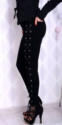 Sexy spodnie sznurowane z rzemykami P378