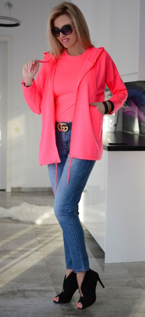 Rozpinana bluza NEONOWA z kapturem P716 Rozpinana bluza NEONOWA z kapturem P716