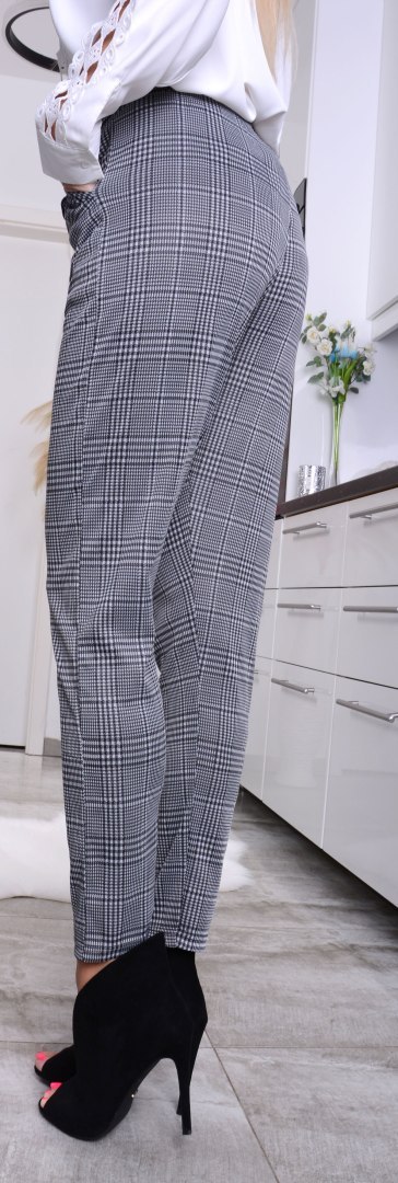 NOWOŚĆ! ELEGANCKIE SPODNIE W KRATKĘ P363A NOWOŚĆ! ELEGANCKIE SPODNIE W KRATKĘ P363A