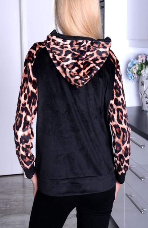 NOWOŚĆ Luksusowa bluza welurowa w cętki P713A NOWOŚĆ Luksusowa bluza welurowa w cętki P713A