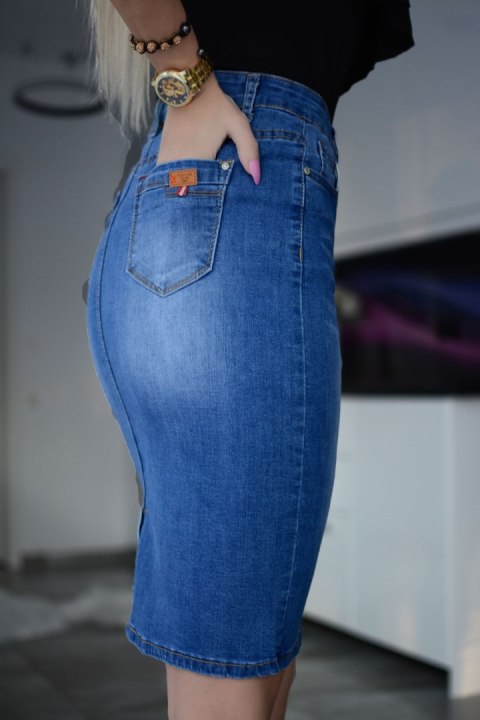 NOWOŚĆ! SPÓDNICA JEANSOWA ZAPINANA GUZIK-ZAMEK P129A NOWOŚĆ! SPÓDNICA JEANSOWA ZAPINANA GUZIK-ZAMEK P129A