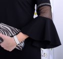 Sexy sukienka mała czarna z haftowanym tyłem P253