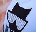 Błękitna tunika z kapturem i rogami oraz kotkiem P626K